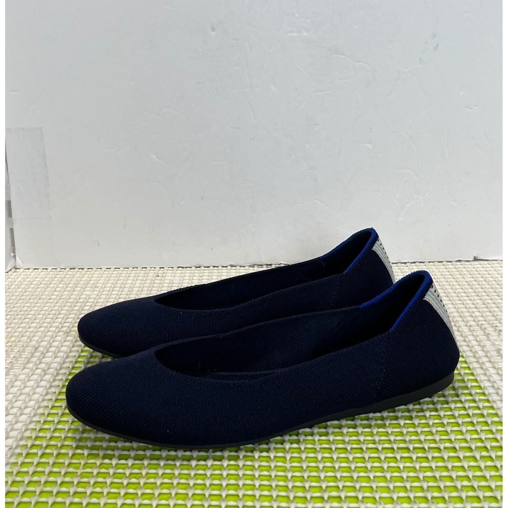 Rothy's The Flat Knit Ballet Flats Women's 6.5 Navy Blue GOOD Condition